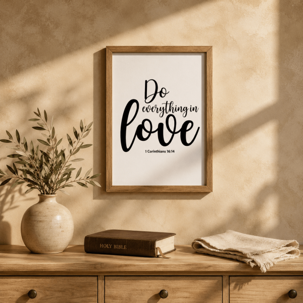 WD-VE0023 - Mockup 3 Do Everything In Love | 1 Corinthians 16:14 | Wall Decor