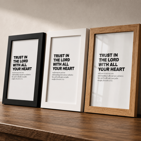 WD-VE0026 - Mockup 6 Trust in the Lord | Proverbs 3:5-6 | Wall Decor