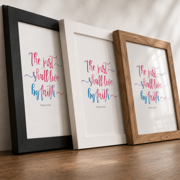 The Just Shall Live By Faith | Hebrews 10:38 | Wall Decor