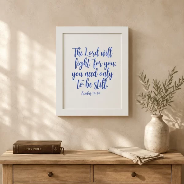 WD-VE0028 - Mockup 2 The Lord Will Fight for You | Exodus 14:14 | Wall Decor