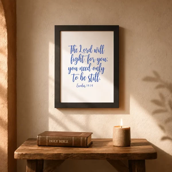 WD-VE0028 - Mockup 3 The Lord Will Fight for You | Exodus 14:14 | Wall Decor