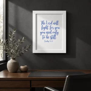 WD-VE0028 - Mockup 4 The Lord Will Fight for You | Exodus 14:14 | Wall Decor