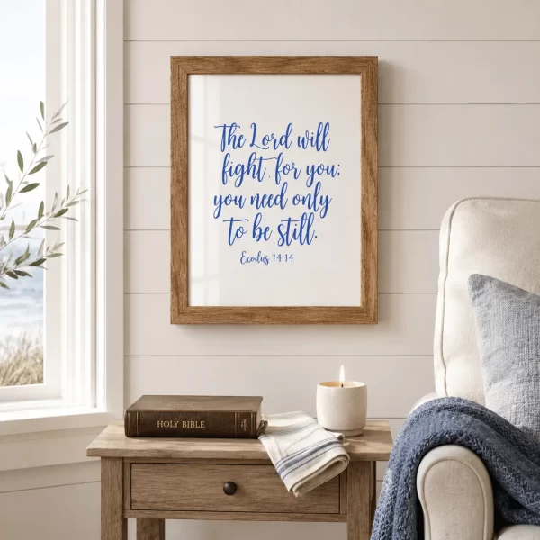 WD-VE0028 - Mockup 5 The Lord Will Fight for You | Exodus 14:14 | Wall Decor