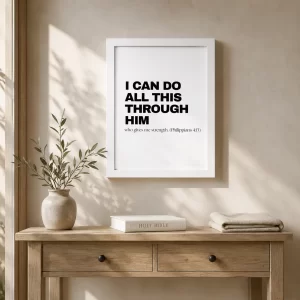 WD-VE0029 - Mockup 2 I Can Do All Things Through Him | Philippians 4:13 | Wall Decor
