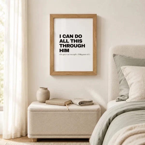 WD-VE0029 - Mockup 3 I Can Do All Things Through Him | Philippians 4:13 | Wall Decor