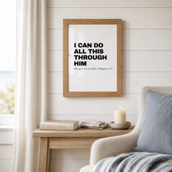 WD-VE0029 - Mockup 5 I Can Do All Things Through Him | Philippians 4:13 | Wall Decor